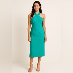 Banana Republic Teal Halter Midi Dress – Size 10 – NWT Island Vacation Style